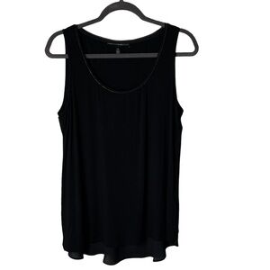 White House Black Market Women’s Size  Medium Black Mixed Media Flowy Tank Top